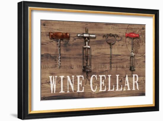 Wine Cellar Reclaimed Wood Sign-Anastasia Ricci-Framed Art Print