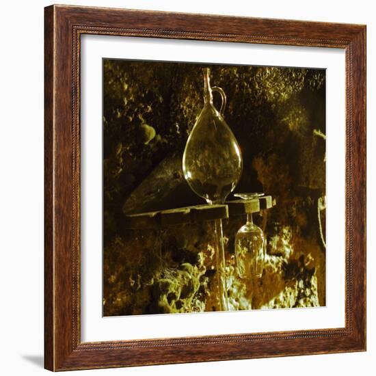 Wine Cellar with Tunnels of Wooden Barrels and Tokaj Wine, Royal Tokaji Wine Company, Mad, Hungary-Per Karlsson-Framed Photographic Print