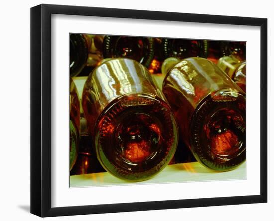 Wine Cellar with Tunnels of Wooden Barrels and Tokaj Wine, Royal Tokaji Wine Company, Mad, Hungary-Per Karlsson-Framed Photographic Print