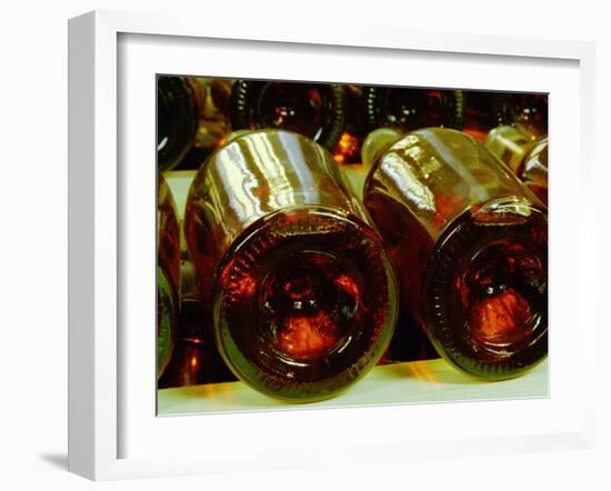 Wine Cellar with Tunnels of Wooden Barrels and Tokaj Wine, Royal Tokaji Wine Company, Mad, Hungary-Per Karlsson-Framed Photographic Print