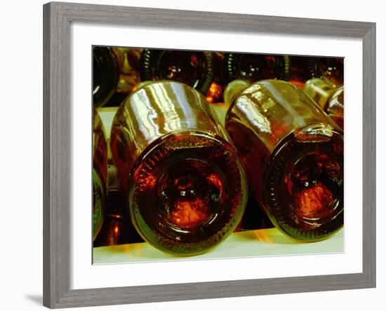 Wine Cellar with Tunnels of Wooden Barrels and Tokaj Wine, Royal Tokaji Wine Company, Mad, Hungary-Per Karlsson-Framed Photographic Print