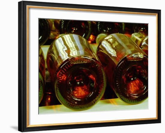 Wine Cellar with Tunnels of Wooden Barrels and Tokaj Wine, Royal Tokaji Wine Company, Mad, Hungary-Per Karlsson-Framed Photographic Print