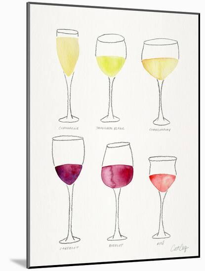 Wine Glasses-Cat Coquillette-Mounted Giclee Print