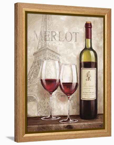 Wine in Paris III-Janelle Penner-Framed Stretched Canvas