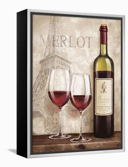 Wine in Paris III-Janelle Penner-Framed Stretched Canvas