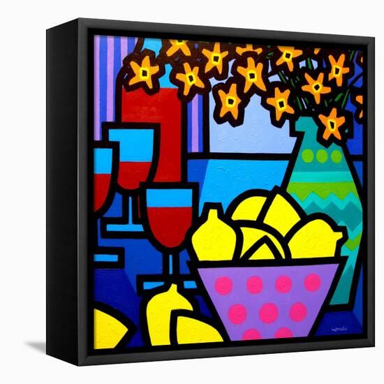 Wine, Lemons and Flowers-John Nolan-Framed Premier Image Canvas