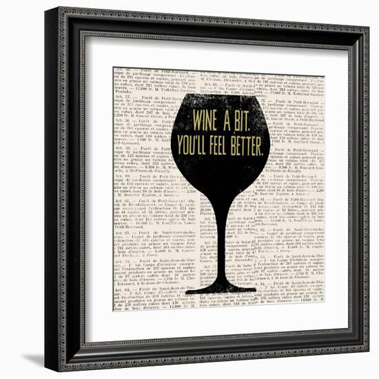 Wine Lino Print 1-Evangeline Taylor-Framed Art Print