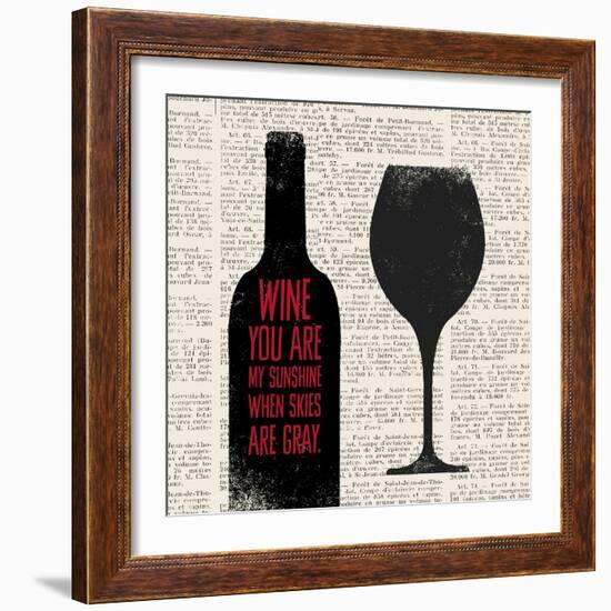 Wine Lino Print 2-Evangeline Taylor-Framed Premium Giclee Print