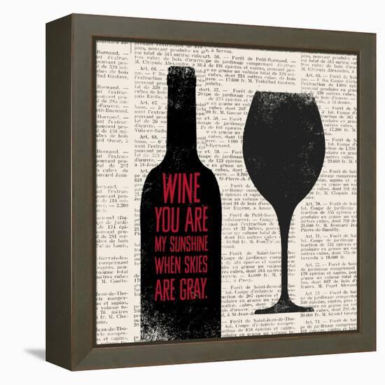 Wine Lino Print 2-Evangeline Taylor-Framed Stretched Canvas