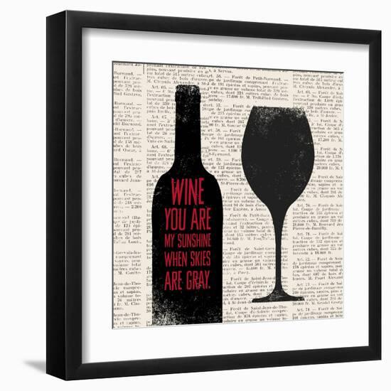 Wine Lino Print 2-Evangeline Taylor-Framed Art Print