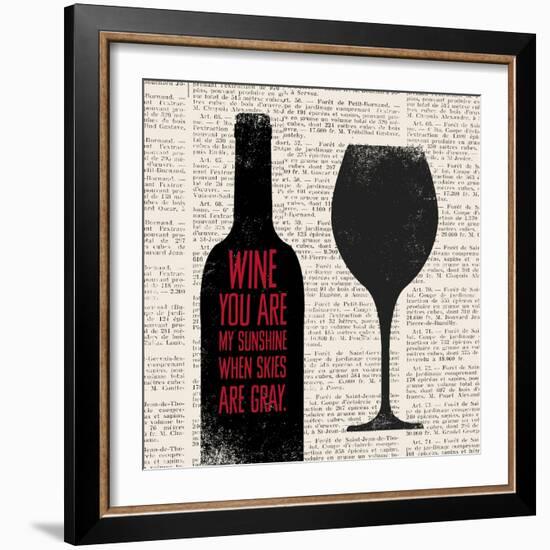 Wine Lino Print 2-Evangeline Taylor-Framed Art Print