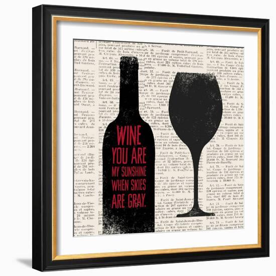 Wine Lino Print 2-Evangeline Taylor-Framed Art Print