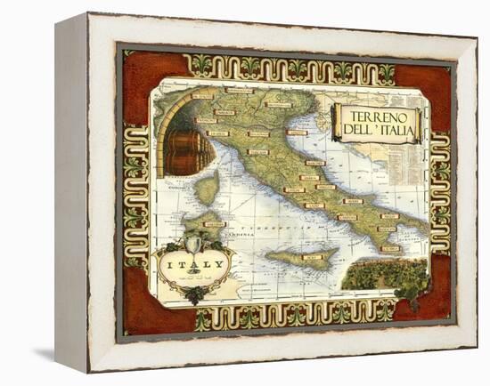 Wine Map of Italy-null-Framed Stretched Canvas