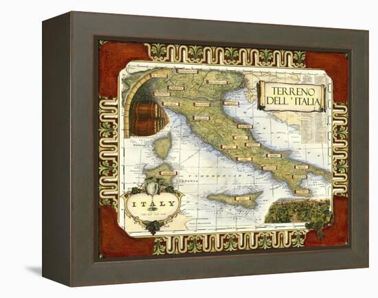 Wine Map of Italy-null-Framed Stretched Canvas