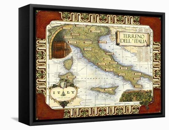 Wine Map of Italy-null-Framed Stretched Canvas