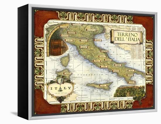 Wine Map of Italy-null-Framed Stretched Canvas