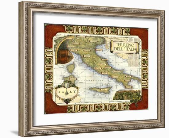 Wine Map of Italy-null-Framed Art Print