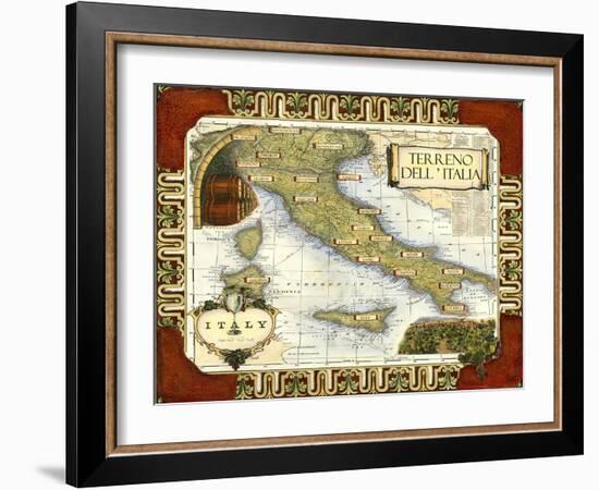 Wine Map of Italy-null-Framed Art Print