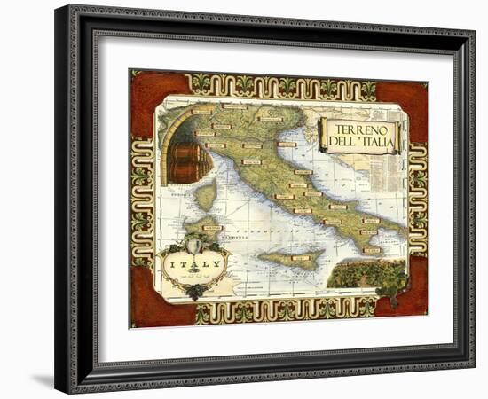 Wine Map of Italy-null-Framed Art Print