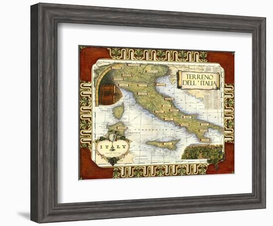 Wine Map of Italy-null-Framed Art Print