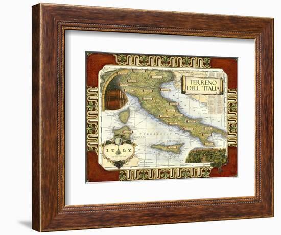 Wine Map of Italy-null-Framed Art Print