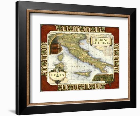 Wine Map of Italy-null-Framed Art Print