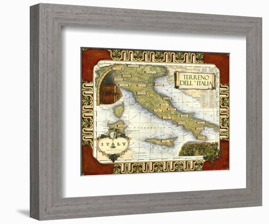 Wine Map of Italy-null-Framed Premium Giclee Print