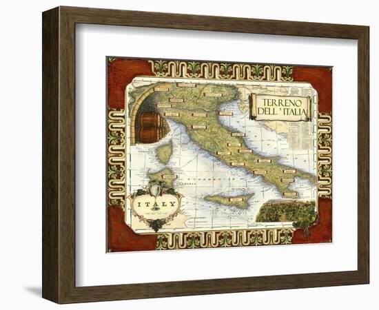 Wine Map of Italy-null-Framed Premium Giclee Print