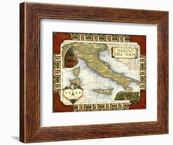 Wine Map of Italy-null-Framed Premium Giclee Print