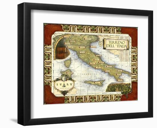 Wine Map of Italy-null-Framed Premium Giclee Print