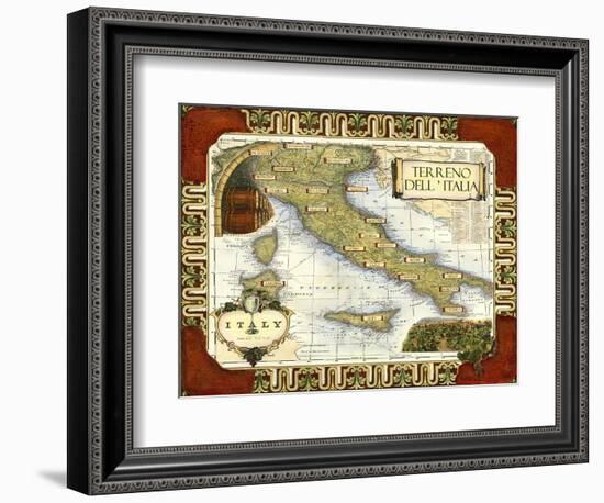 Wine Map of Italy-null-Framed Premium Giclee Print