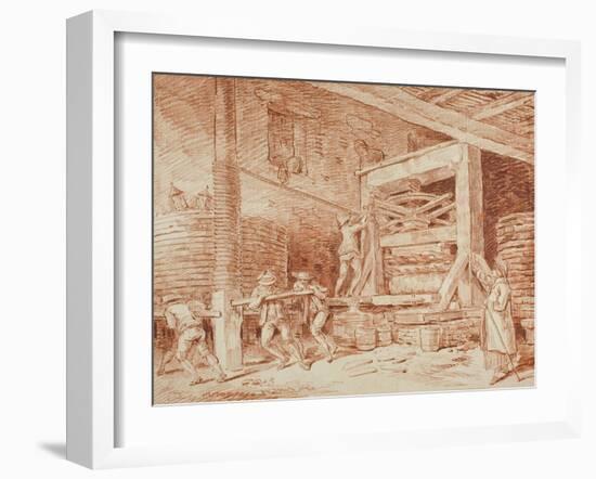 Wine Press, c.1759-Hubert Robert-Framed Giclee Print