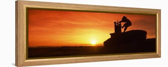 Wine Press Sculpture at Sunset, Napa Valley, California, USA-null-Framed Premier Image Canvas