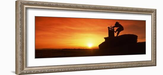 Wine Press Sculpture at Sunset, Napa Valley, California, USA-null-Framed Photographic Print