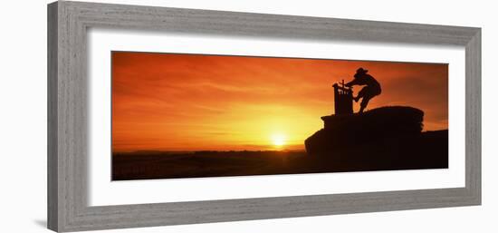 Wine Press Sculpture at Sunset, Napa Valley, California, USA-null-Framed Photographic Print