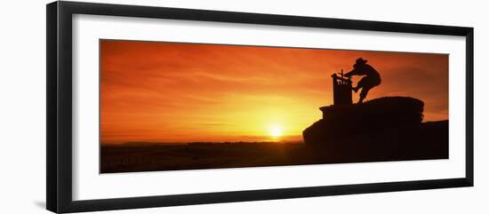 Wine Press Sculpture at Sunset, Napa Valley, California, USA-null-Framed Photographic Print