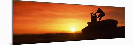 Wine Press Sculpture at Sunset, Napa Valley, California, USA-null-Mounted Photographic Print