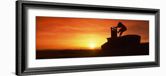 Wine Press Sculpture at Sunset, Napa Valley, California, USA-null-Framed Photographic Print