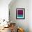 Wine Red and Blue Abstract-Hallie Clausen-Framed Art Print displayed on a wall