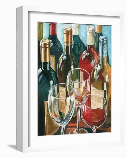 Wine Reflections I - Bottles and Glasses-Gregory Gorham-Framed Art Print