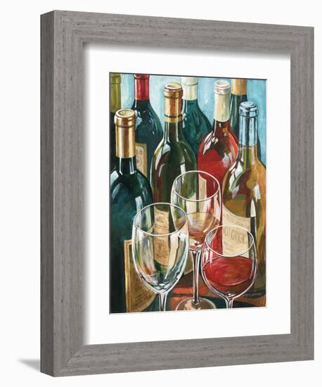 Wine Reflections I - Bottles and Glasses-Gregory Gorham-Framed Premium Giclee Print