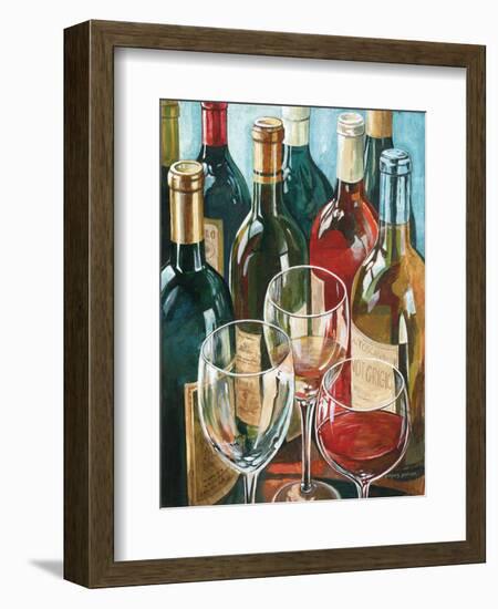 Wine Reflections I - Bottles and Glasses-Gregory Gorham-Framed Premium Giclee Print