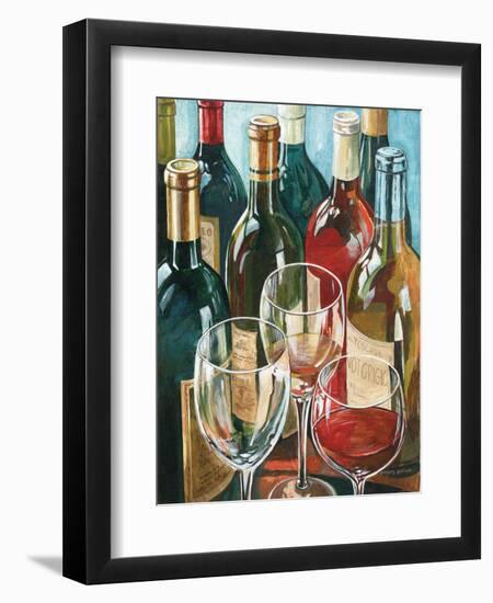 Wine Reflections I - Bottles and Glasses-Gregory Gorham-Framed Premium Giclee Print
