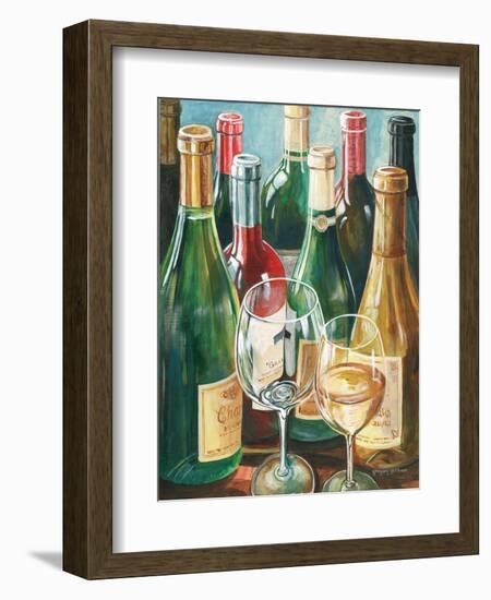 Wine Reflections II - Bottles and Glasses-Gregory Gorham-Framed Art Print