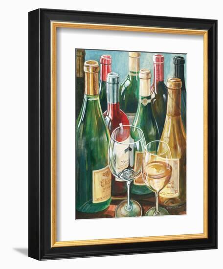 Wine Reflections II - Bottles and Glasses-Gregory Gorham-Framed Art Print