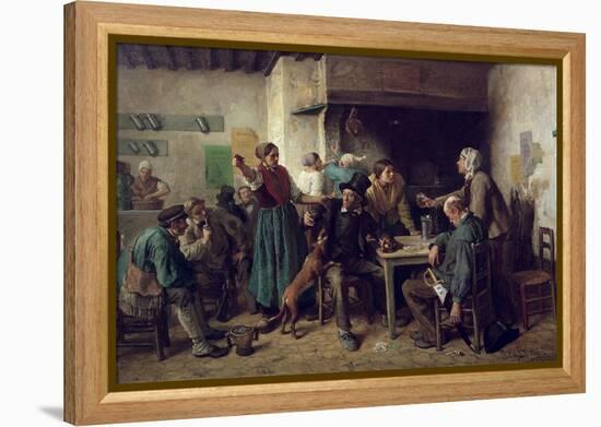 Wine Shop Monday, 1858-Jules Breton-Framed Premier Image Canvas