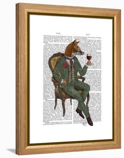 Wine Taster Fox Full-Fab Funky-Framed Stretched Canvas