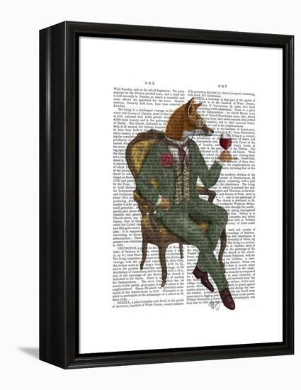 Wine Taster Fox Full-Fab Funky-Framed Stretched Canvas