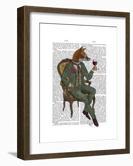 Wine Taster Fox Full-Fab Funky-Framed Premium Giclee Print