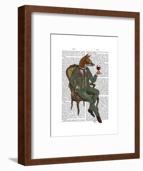 Wine Taster Fox Full-Fab Funky-Framed Art Print